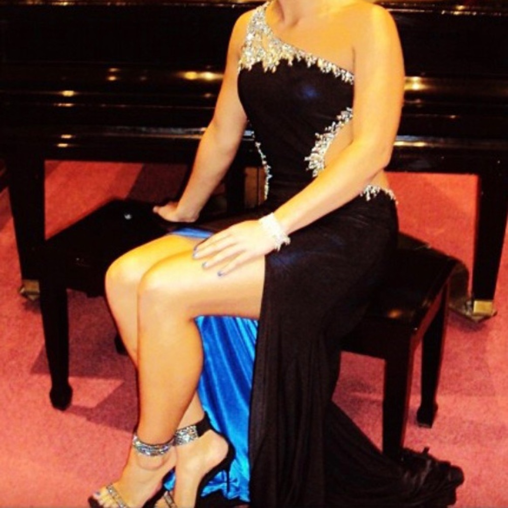 BLACK & ROYAL BLUE PROM DRESS